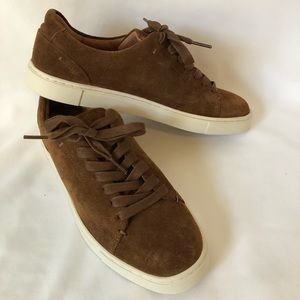NEW Frye Brown Suede Low Lace Sneakers